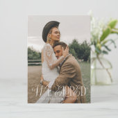 We hielden van elegantie bruiloft foto aankondiging (Staand voorkant)