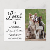 We hielden van haar eerste aangepaste foto-weddens aankondigingskaart (Voorkant)