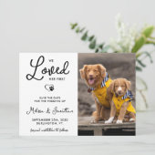 We hielden van haar eerste aangepaste fotoweddensc save the date (Staand voorkant)