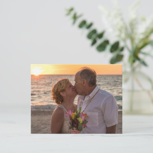 We hielpen in Mexico Beach bruiloft aankondiging Briefkaart (Staand voorkant)