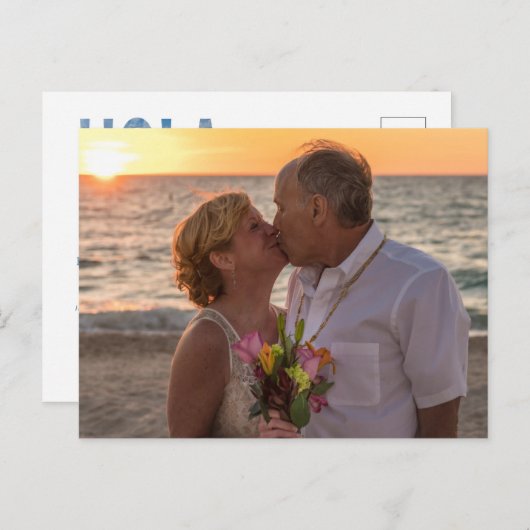 We hielpen in Mexico Beach bruiloft aankondiging Briefkaart (Voorkant / Achterkant)