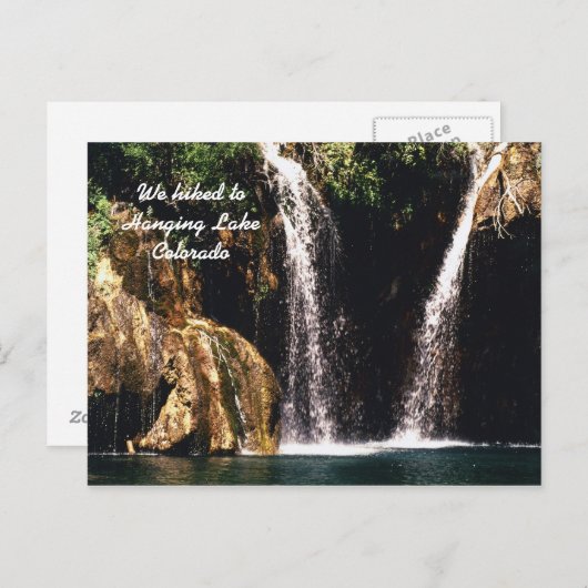 We hikken naar Hanging Lake, Colorado Briefkaart (Voorkant / Achterkant)