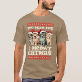 We Hiss You A Meowy Catmas Funny Cat Christmas T-shirt (Voorkant)
