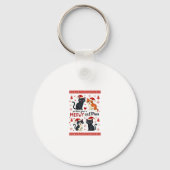 We Hiss You A Meowy Catmas Funny Cat Christmas Ugl Sleutelhanger (Voorkant)