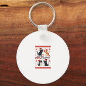 We Hiss You A Meowy Catmas Funny Cat Christmas Ugl Sleutelhanger (Voorkant)