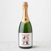 We Hiss You A Meowy Catmas Funny Cat Christmas Ugl Sparkling Wijnetiket (Voorkant)