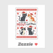 We Hiss You A Meowy Catmas Funny Cat Christmas Ugl Sticker (Vel)