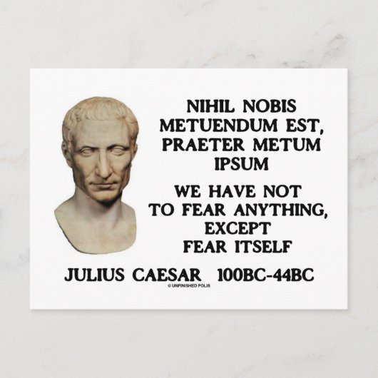 We hoeven niets te vrezen, behalve angst zelf briefkaart (Voorkant)