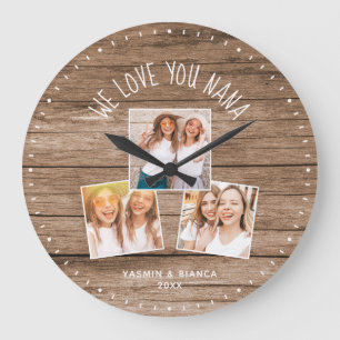 WE HOEVEN VAN JE NANA Custom Photo Collage Moederd Grote Klok