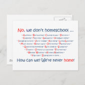 We Homeschool niet Briefkaart (Voorkant / Achterkant)
