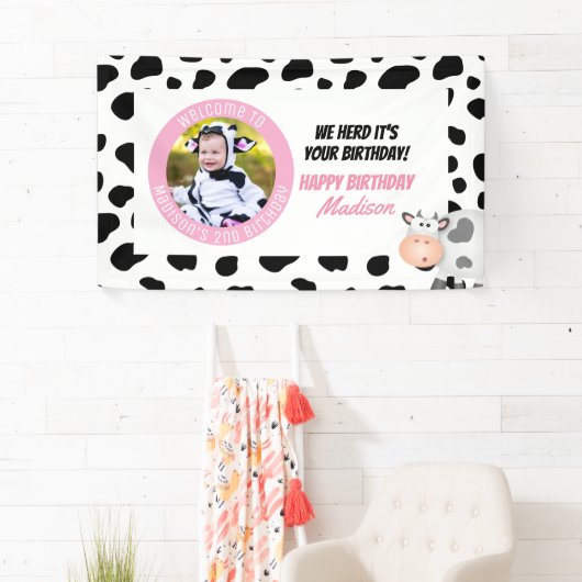 We hoorden dat het je verjaardag is Heilige Koe Ve Spandoek (Insitu)