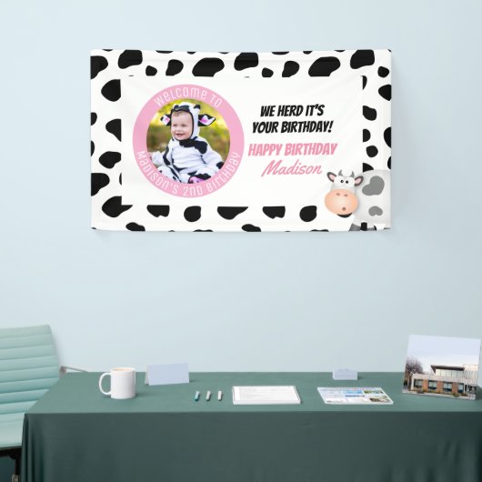 We hoorden dat het je verjaardag is Heilige Koe Ve Spandoek (Beurs)