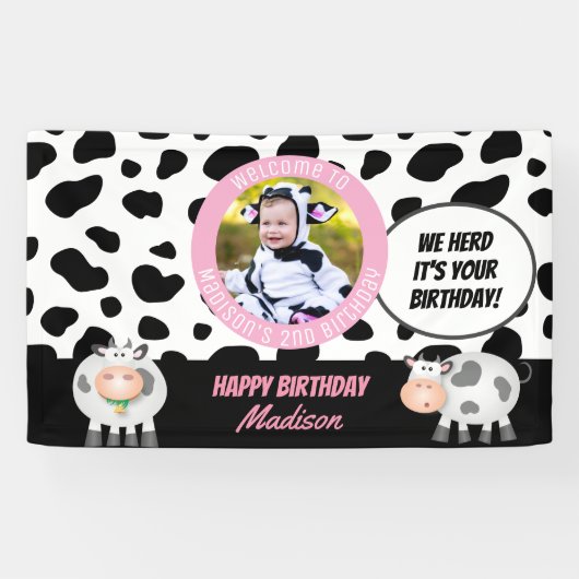 We hoorden dat het uw verjaardag Koe Verjaardag We Spandoek (Horizontaal)