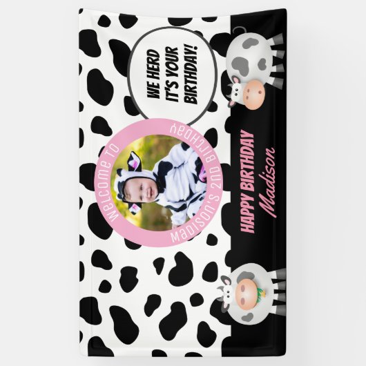We hoorden dat het uw verjaardag Koe Verjaardag We Spandoek (Verticaal)