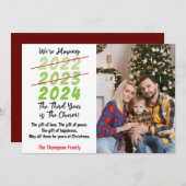 We hopen dat het derde jaar het charme heeft! Grap Feestdagenkaart (Voorkant / Achterkant)