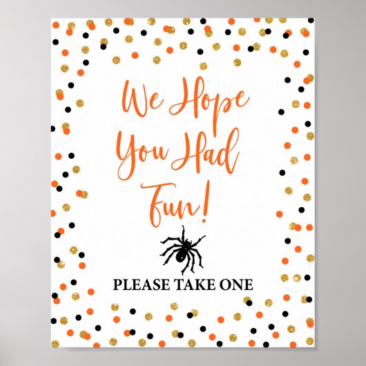 We hopen dat je Fun Halloween Favor Sign. Poster (Voorkant)