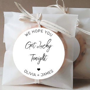 We hopen dat je geluk krijgt vanavond bruiloft Ver Ronde Sticker