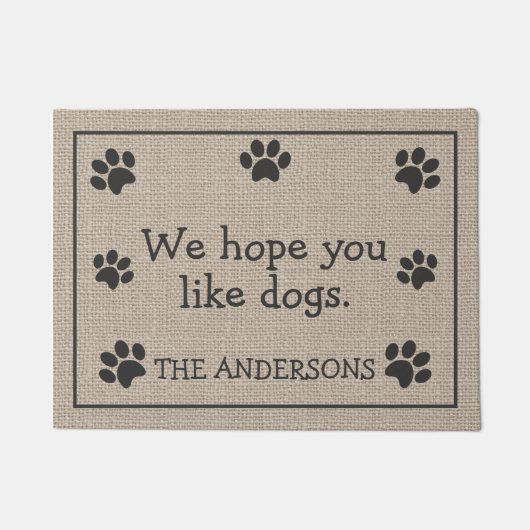 We hopen dat je van Dogs Funny houdt. Deurmat (Voorkant)