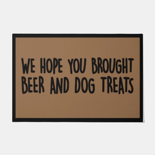 We hopen dat je wijn en hondenlekkernijen hebt mee deurmat (Voorkant)