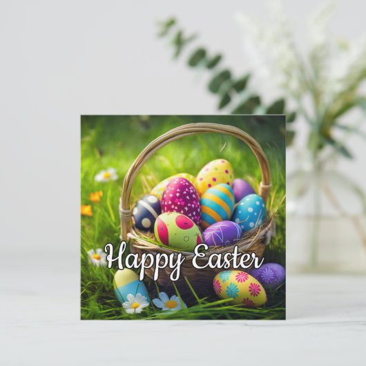 We hopen dat jullie allemaal een gelukkig Pasen he Kaart (Staand voorkant)