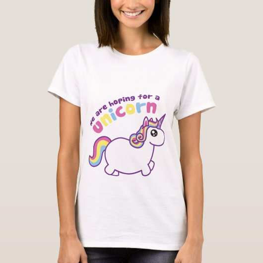 We hopen op een unicorn kraam t-shirt (Voorkant)