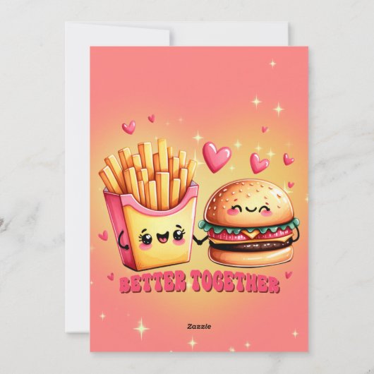 We horen bij Burger en Fries Love Feestdagenkaart (Achterkant)