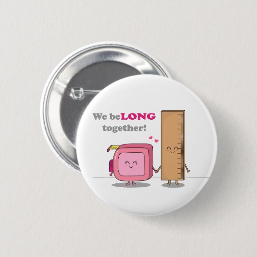 We horen bij Cute Couple in Love Pun Button (Voorkant /achterkant)