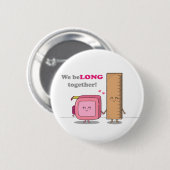 We horen bij elkaar Knop met Cute Couple in Love P Ronde Button 5,7 Cm (Voorkant /achterkant)