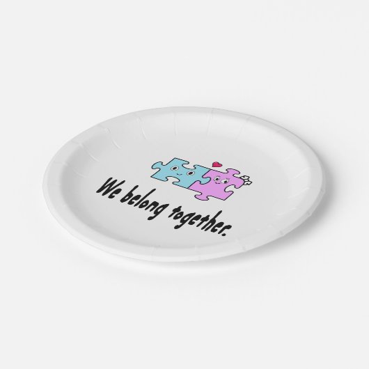 We horen bij elkaar papieren bordje (Gekanteld)