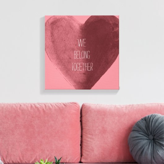We horen bij Samen Hart Canvas Afdruk (Insitu (Woonkamer))