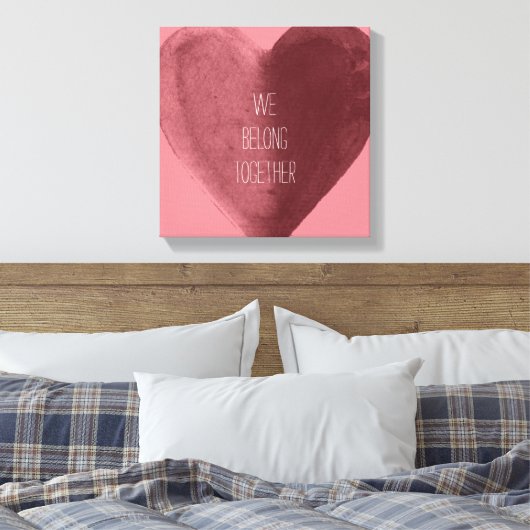 We horen bij Samen Hart Canvas Afdruk (Insitu (Slaapkamer))