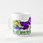 We houden allemaal van tekenen koffiemok (Voorkant links)