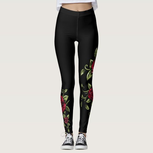 We houden altijd van Red Roses...... Leggings (Voorkant)