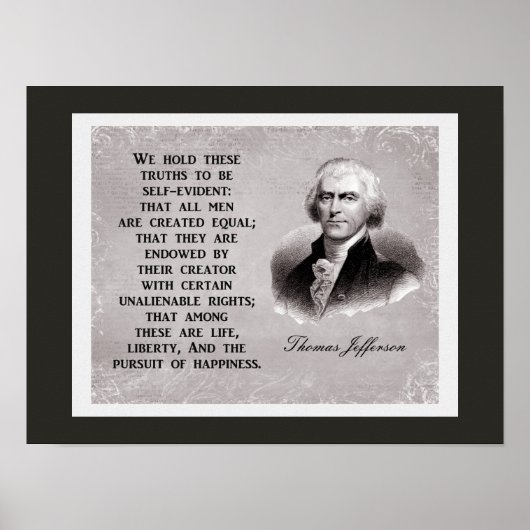 We houden deze waarheden vast — Thomas Jefferson Q Poster (Voorkant)
