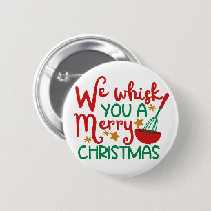 We houden je een prettige kerst. ronde button 5,7 cm