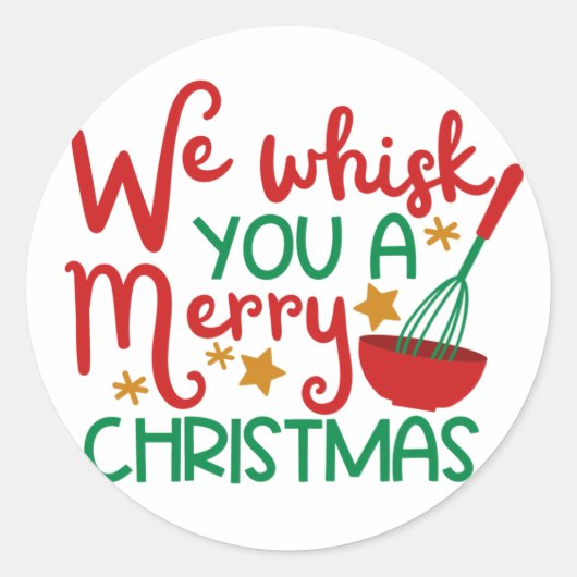 We houden je een prettige kerst. ronde sticker (Voorkant)