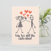 We houden nog steeds van elkaar. feestdagenkaart (Staand voorkant)