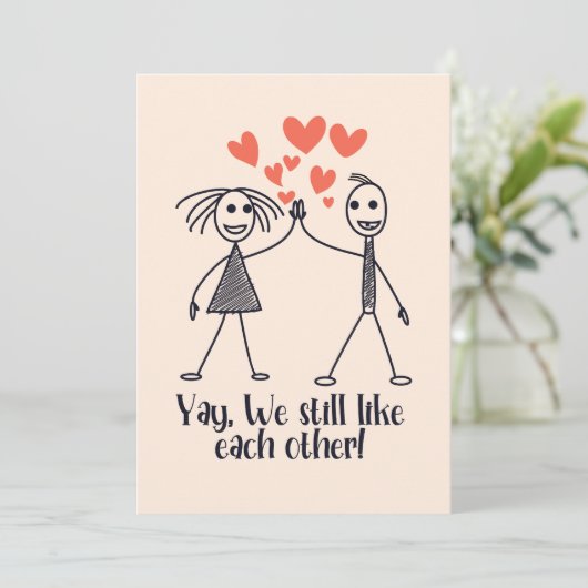 We houden nog steeds van elkaar. feestdagenkaart (Staand voorkant)