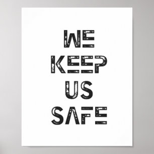 We houden ons veilig Stickers Poster