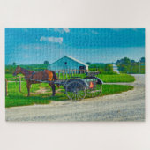 We houden van Amish Carraiges in Iowa. Legpuzzel (Horizontaal)