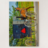 We houden van Amish Carraiges in Iowa. Legpuzzel (Verticaal)