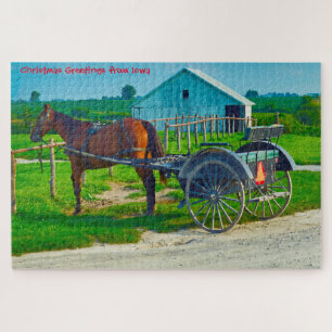 We houden van Amish Carraiges in Iowa. Legpuzzel