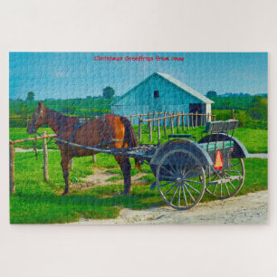 We houden van Amish Carraiges in Iowa. Legpuzzel