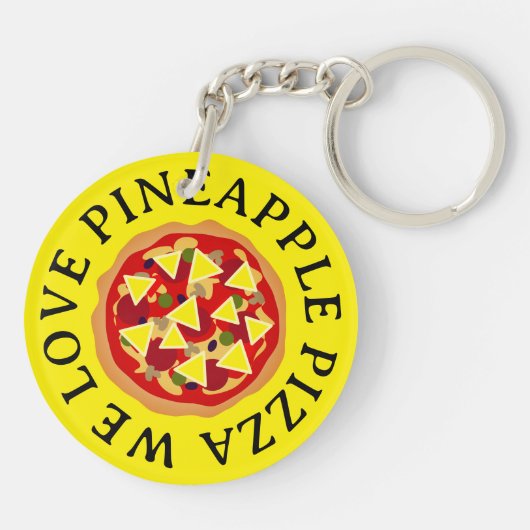 We houden van ananas pizza sleutelhanger cadeau (Achterkant)