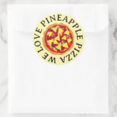 We houden van ananaspizza-stickers ronde sticker (Tas)