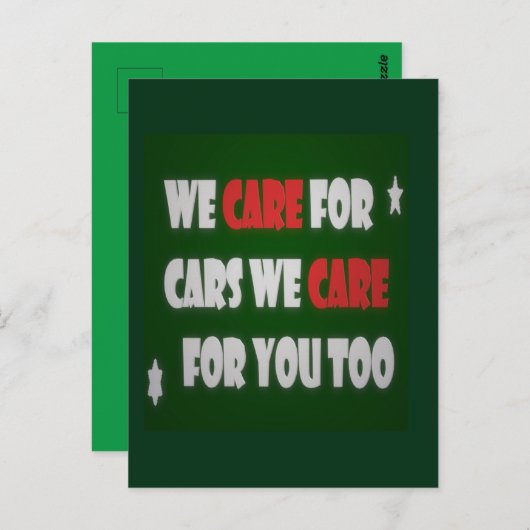 We houden van auto's Poster Briefkaart (Voorkant / Achterkant)