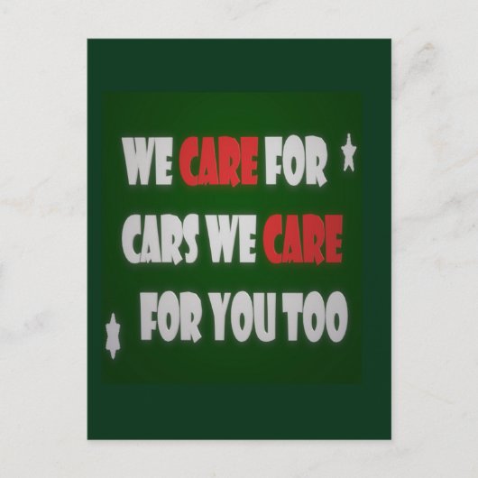 We houden van auto's Poster Briefkaart (Voorkant)