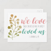 We houden van BIBLE VERSE BRIEFKAART (Voorkant / Achterkant)