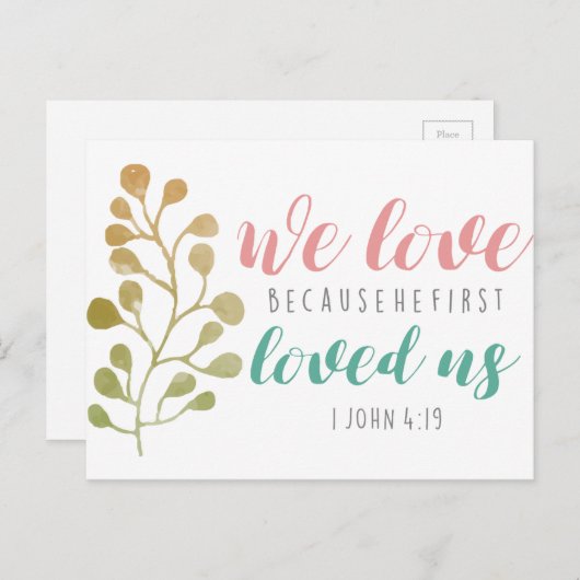 We houden van BIBLE VERSE BRIEFKAART (Voorkant / Achterkant)