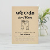 We houden van bier koppels bruiloft douche Verlovi Kaart (Staand voorkant)